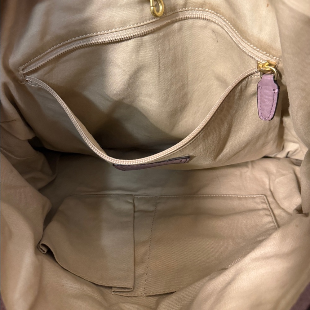 Coach Legacy Pebbled Leather Turnlock Tote Mauve Gold Hardware Tassel w/ COA. - Picture 2 of 7